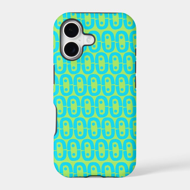 Turquoise and Lime Green Geometric Pattern (Back)