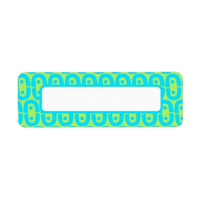 Turquoise and Lime Green Geometric Pattern (Front)