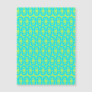 Turquoise and Lime Green Geometric Pattern