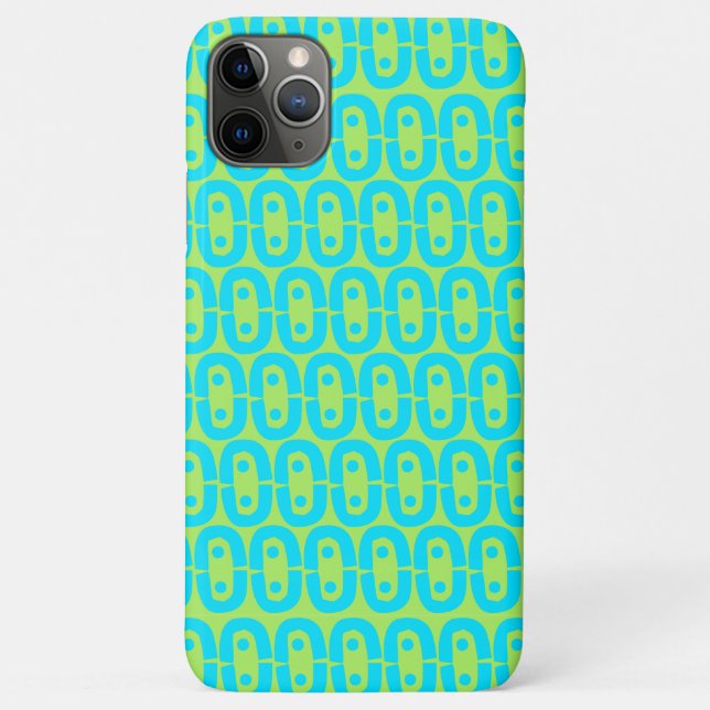 Turquoise and Lime Green Geometric Pattern Case-Mate iPhone Case (Back)