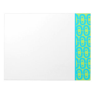 Turquoise and Lime Green Geometric Pattern Notepad