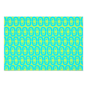 Turquoise and Lime Green Geometric Pattern Photo Print