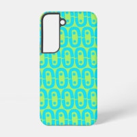 Turquoise and Lime Green Geometric Pattern