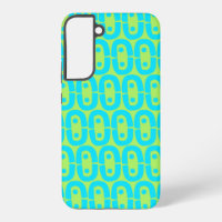 Turquoise and Lime Green Geometric Pattern