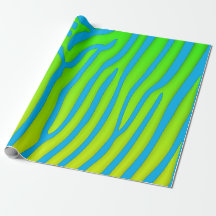 Turquoise and Lime Zebra Stripes Animal Print