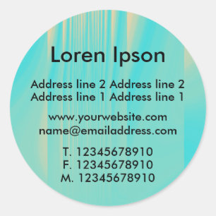 Turquoise and Orange Business / Profile Classic Round Sticker