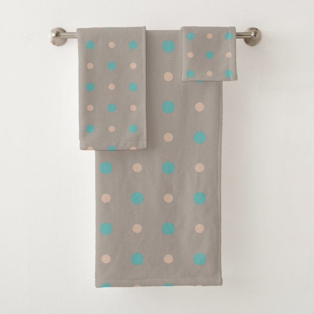 Turquoise and Peach Bath Towel Set (Insitu)