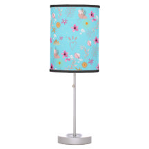 TURQUOISE AND PINK WHIMSICAL LAMP