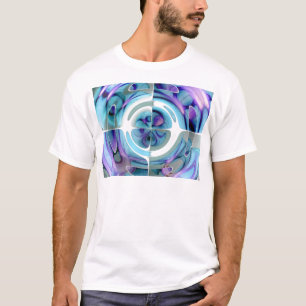 Turquoise and Purple Abstract Collage T-Shirt