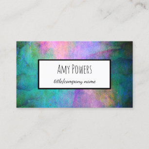 turquoise and purple artistic watercolor design  business card
