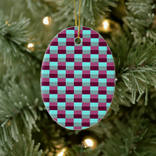 Turquoise and Purple Color Combination Ceramic Tree Decoration