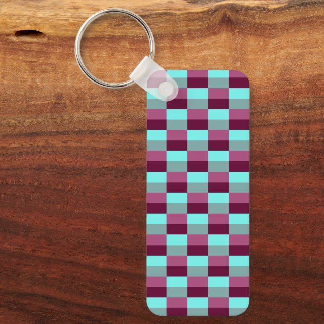 Turquoise and Purple Color Combination Key Ring (Front)