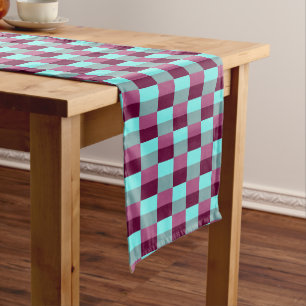 Turquoise and Purple Color Combination Short Table Runner