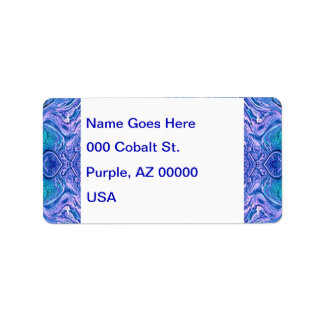 Turquoise and Purple Glass Abstract Label