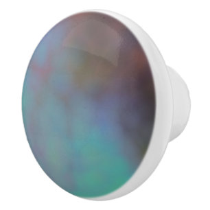 Turquoise and Purple MArbled Cloud abstract Ceramic Knob