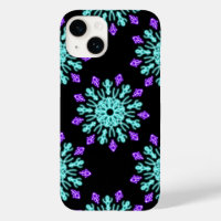 Turquoise and purple neon flower