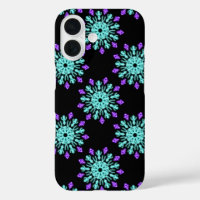 Turquoise and purple neon flower