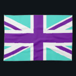 Turquoise and Purple Union Jack Tea Towel<br><div class="desc">Turquoise and purple pattern based on the Union Jack.</div>