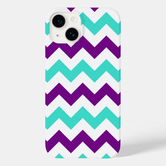 Turquoise and Purple Zigzag Case-Mate iPhone Case (Back)