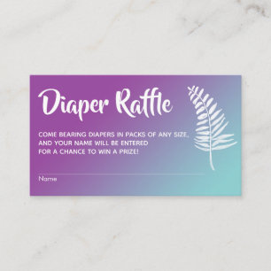 Turquoise and Raspberry Ombre Diaper Raffle Cards