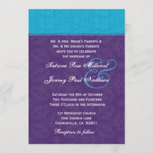 Turquoise and Royal Purple Wedding Template G320A
