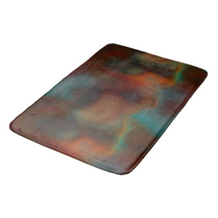 Turquoise and Rust Marble abstract Bath Mat