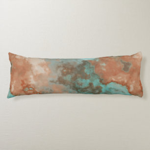 Turquoise and Rust Marble Abstract Body Cushion