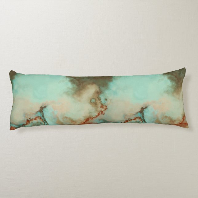 Turquoise and Rust Marble Abstract Body Cushion (Back)