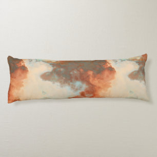 Turquoise and Rust Marble Abstract Body Cushion