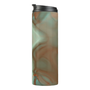 Turquoise and Rust Marble Abstract Thermal Tumbler