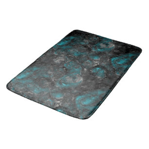 Turquoise and silver bath mat