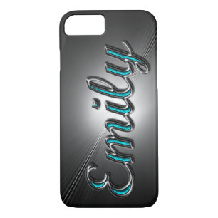 Turquoise and Silver Design name "Emily" iPhone 8/7 Case