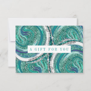 Turquoise And Silver Marble Gift Certificate
