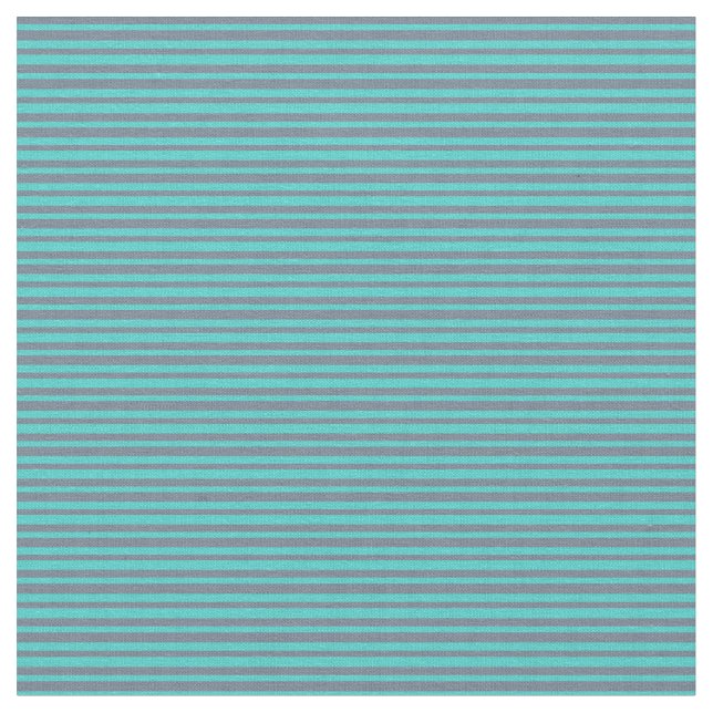 Turquoise and Slate Grey Coloured Pattern Fabric (Close Up)
