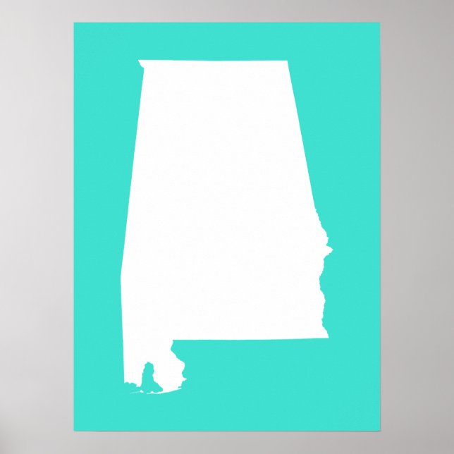 Turquoise and White Alabama Poster (Front)