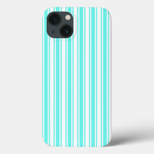 Turquoise and white candy stripes Case-Mate iPhone iPhone 13 Case