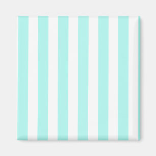 Turquoise and white candy stripes magnet
