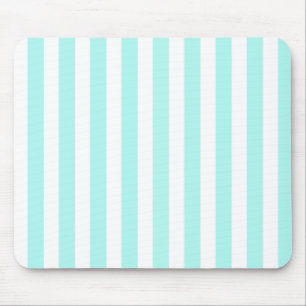 Turquoise and white candy stripes mouse mat