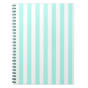 Turquoise and white candy stripes notebook
