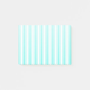 Turquoise and white candy stripes post-it notes