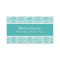 Turquoise and White Damask Business Card