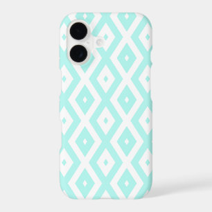 Turquoise and white diamond pattern