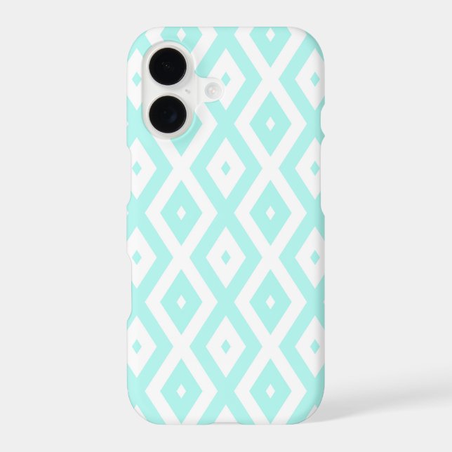 Turquoise and white diamond pattern (Back)