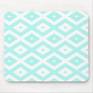 Turquoise and white diamond pattern mouse mat