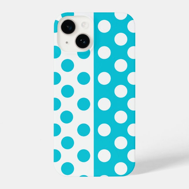 Turquoise and White Dots Add Your Favourite Colour iPhone Case (Back)