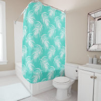 Turquoise and White Palm Tropical