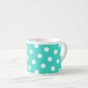 Turquoise and White Polka Dots Espresso Cup