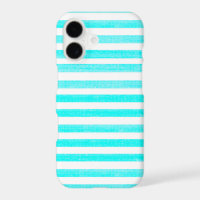 Turquoise and White Stripe iPhone X Case