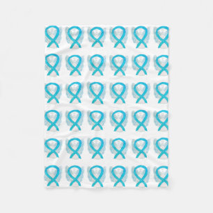 Turquoise Angel Awareness Ribbon Soft Blankets