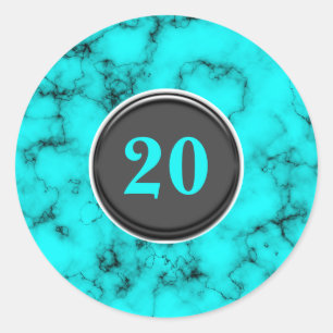 Turquoise ANY AGE western blue marble chic Classic Round Sticker